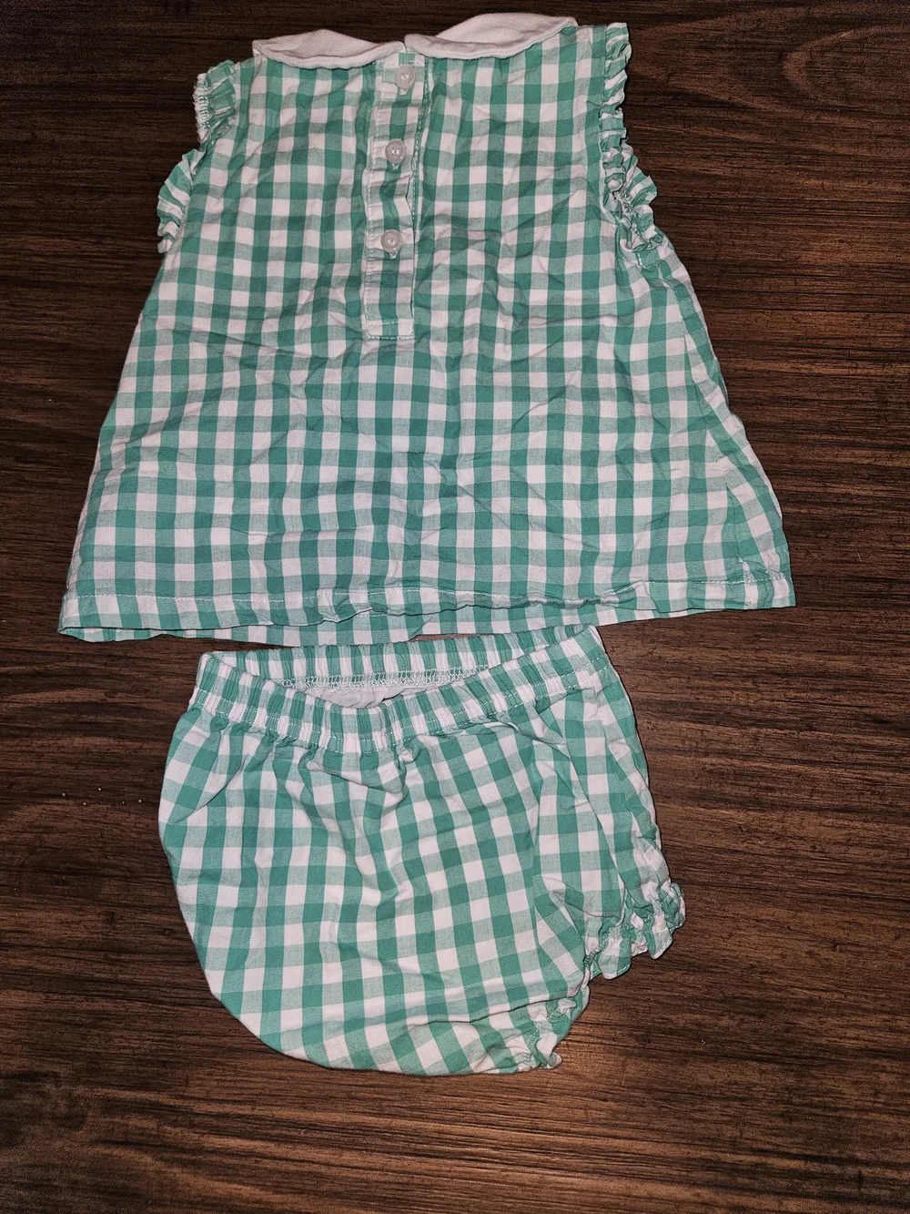 Green Gingham Bunny Two-Piece Diaper Cover Set